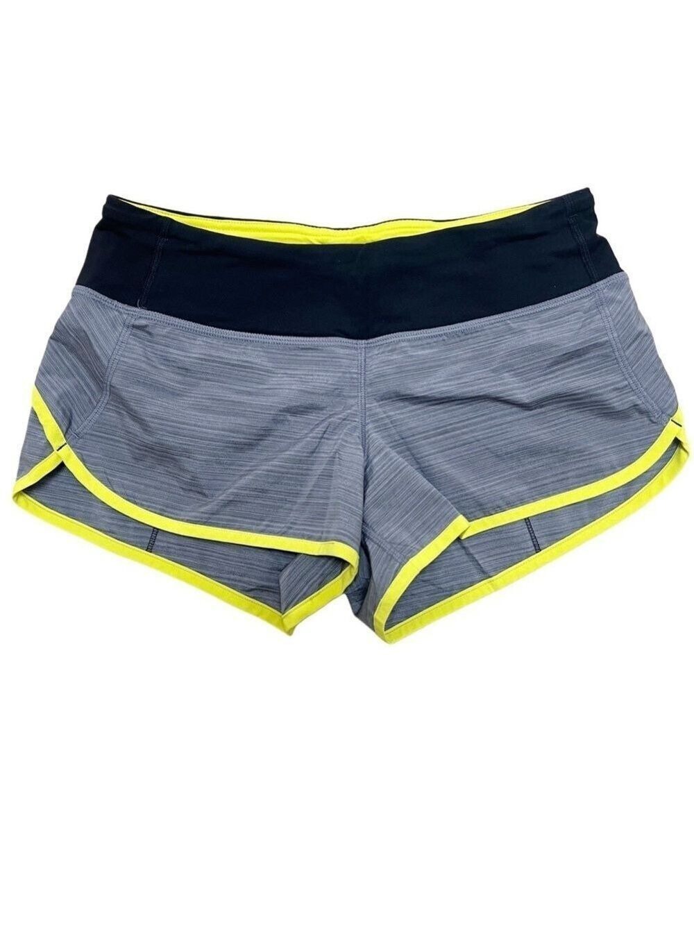 Lululemon Black, Grey, Yellow Running/Workout Shorts - Size 4